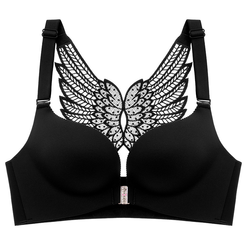 Sutien leopard cu închidere frontală, push-up, cupă 3/4, cupă subțire modelată, material respirabil din nylon-spandex