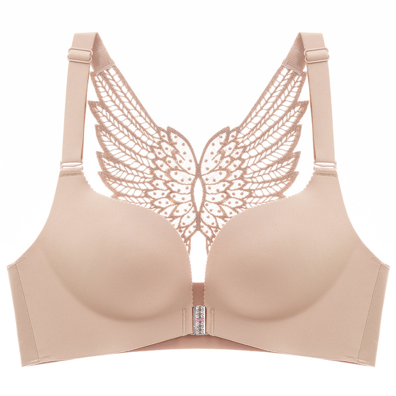 Sutien leopard cu închidere frontală, push-up, cupă 3/4, cupă subțire modelată, material respirabil din nylon-spandex