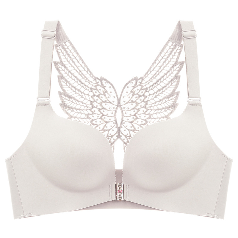 Sutien leopard cu închidere frontală, push-up, cupă 3/4, cupă subțire modelată, material respirabil din nylon-spandex