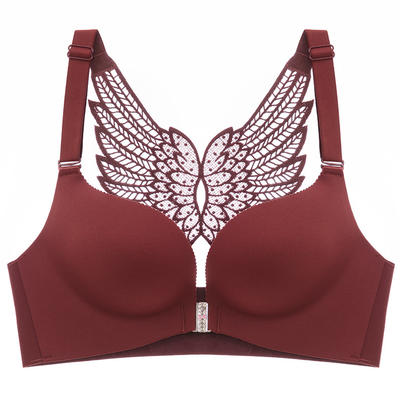 Sutien leopard cu închidere frontală, push-up, cupă 3/4, cupă subțire modelată, material respirabil din nylon-spandex