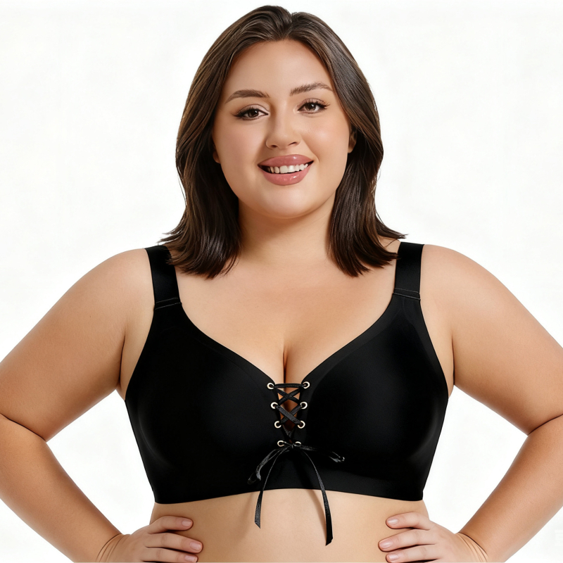 Sutien cupe 3/4, cupe turnate subțiri, bretele fixe, închidere spate cu patru rânduri de cârlige, material nailon