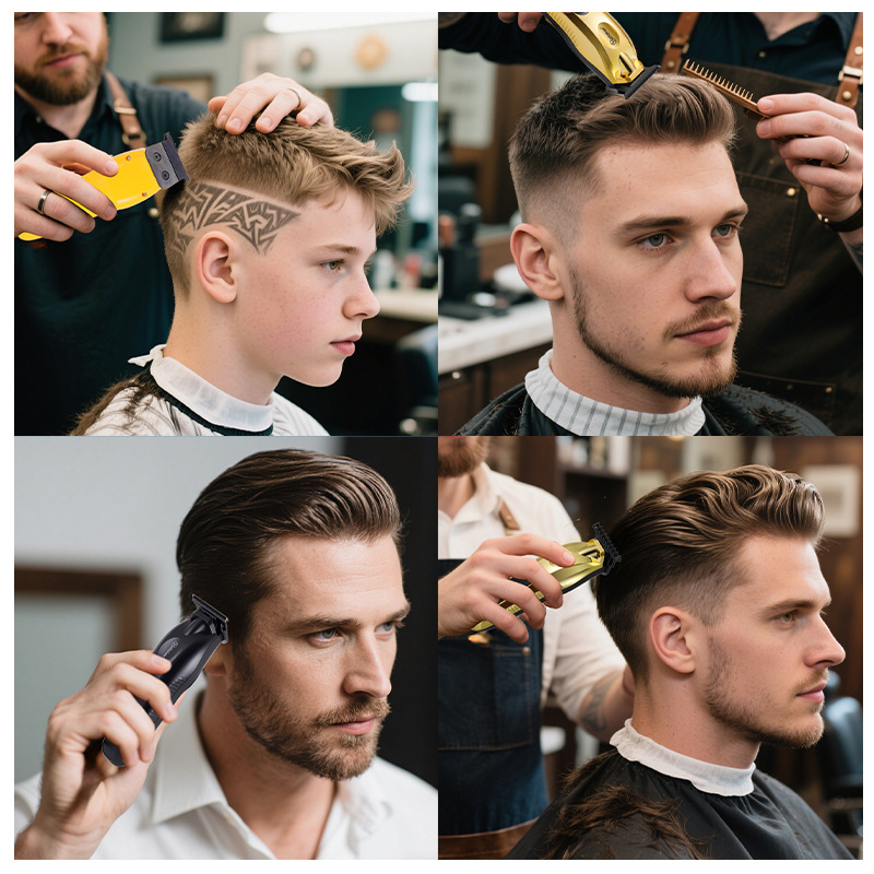 Hatteker akkumulátoros hajvágó rozsdamentes acél pengékkel, beépített 1200-2000mAh akkumulátor, 3-6 órás üzemidő, mosható penge