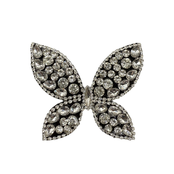 Dodatni ukrasni element za torbe i ručne radove - rhinestones i perle, cvjetni motiv na tkanini, serija Viscose, materijal: staklo, Wen xi