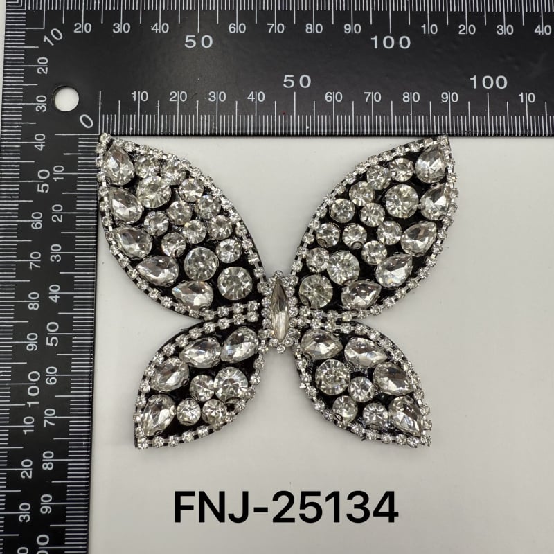 Dodatni ukrasni element za torbe i ručne radove - rhinestones i perle, cvjetni motiv na tkanini, serija Viscose, materijal: staklo, Wen xi