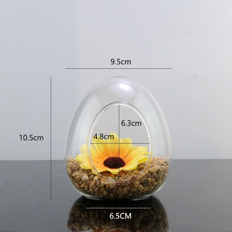 Micro táj üveg – tojás alakú, kézzel fújt, magas boroszilikát üveg, testreszabható