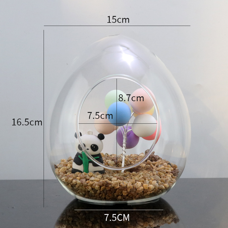 Micro táj üveg – tojás alakú, kézzel fújt, magas boroszilikát üveg, testreszabható