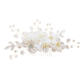 Korejskog stila ukosnica za kosu, od legure, mliječno bijeli kristal, pleteni završetak