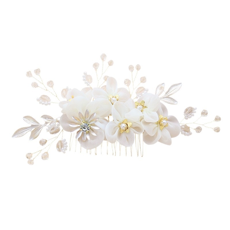 Korejskog stila ukosnica za kosu, od legure, mliječno bijeli kristal, pleteni završetak