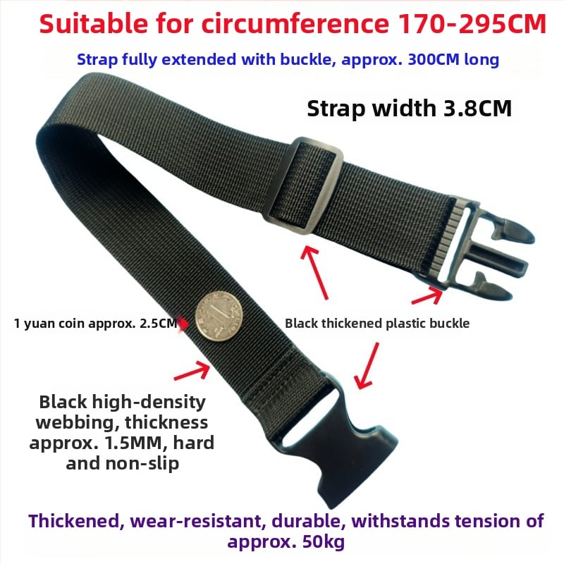 Ζώνη αποσκευών με αγκράβα – ενισχυμένη ζώνη συσκευασίας και επέκτασης για βαλίτσες, 1000D πολυπροπυλένιο, Φθινόπωρο 2024