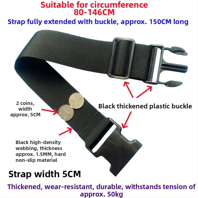 Ζώνη αποσκευών με αγκράβα – ενισχυμένη ζώνη συσκευασίας και επέκτασης για βαλίτσες, 1000D πολυπροπυλένιο, Φθινόπωρο 2024