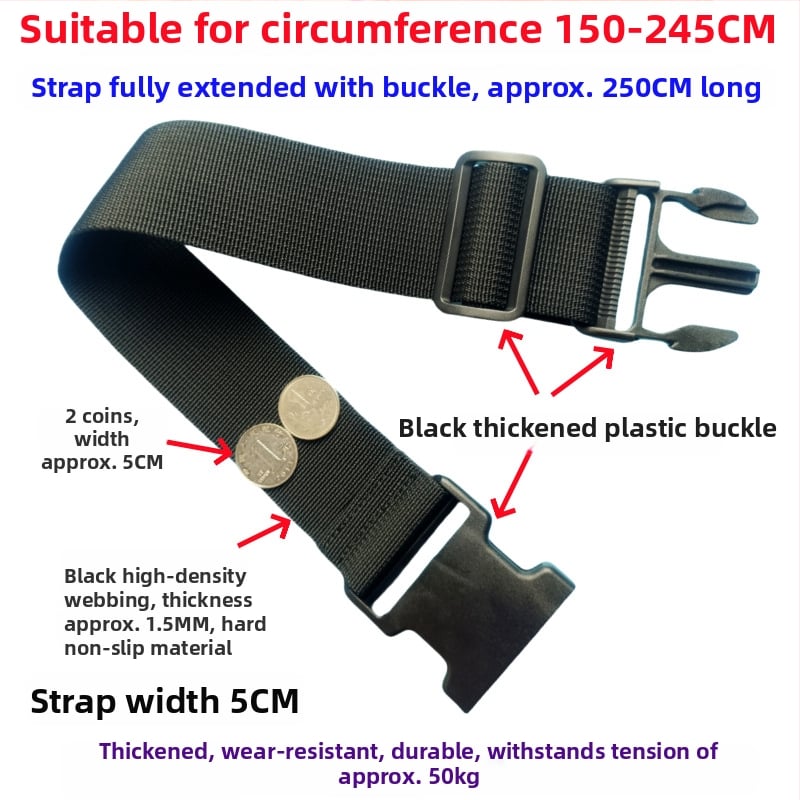 Ζώνη αποσκευών με αγκράβα – ενισχυμένη ζώνη συσκευασίας και επέκτασης για βαλίτσες, 1000D πολυπροπυλένιο, Φθινόπωρο 2024