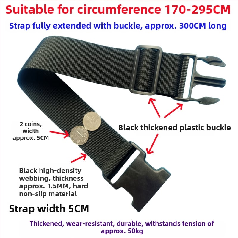 Ζώνη αποσκευών με αγκράβα – ενισχυμένη ζώνη συσκευασίας και επέκτασης για βαλίτσες, 1000D πολυπροπυλένιο, Φθινόπωρο 2024