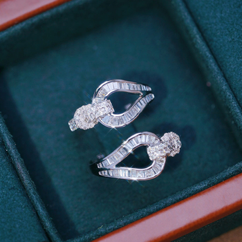 Otvoren bakreni prsten s geometrijskim oblikom i cirkonijom za žene, proljeće 2025