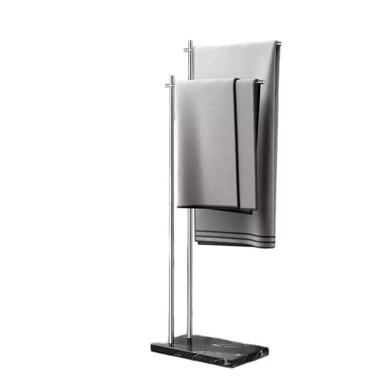 Padlóra álló törölközőtartó, 304 rozsdamentes acélból, fúrás nélküli, 15 kg teherbírás, egy- vagy kétszintes, elektroplattált felülettel