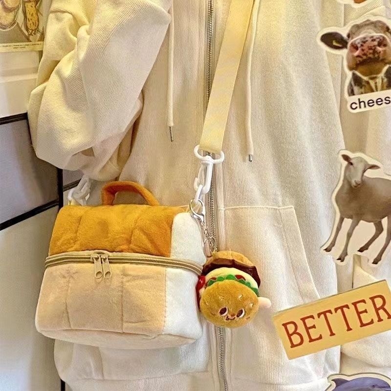 Toast kozmetička torbica velikog kapaciteta, slojevita organizacija, prijenosna putna torba za žene, zatvaranje na zip, materijal tkanina