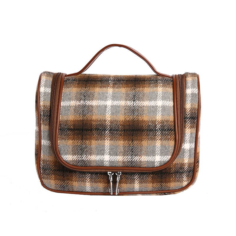 Kozmetikai neszesszer gyapjú szövettel, kopásálló, uniszex, városi egyszerű stílus