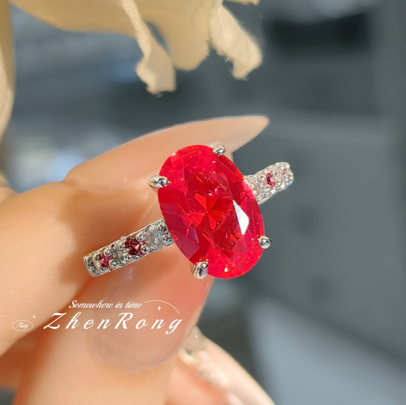 Prsten • Bakreni • Zhen Rong • Dijamantno obrađeno • Geometrijski dizajn (Unisex, Retro)