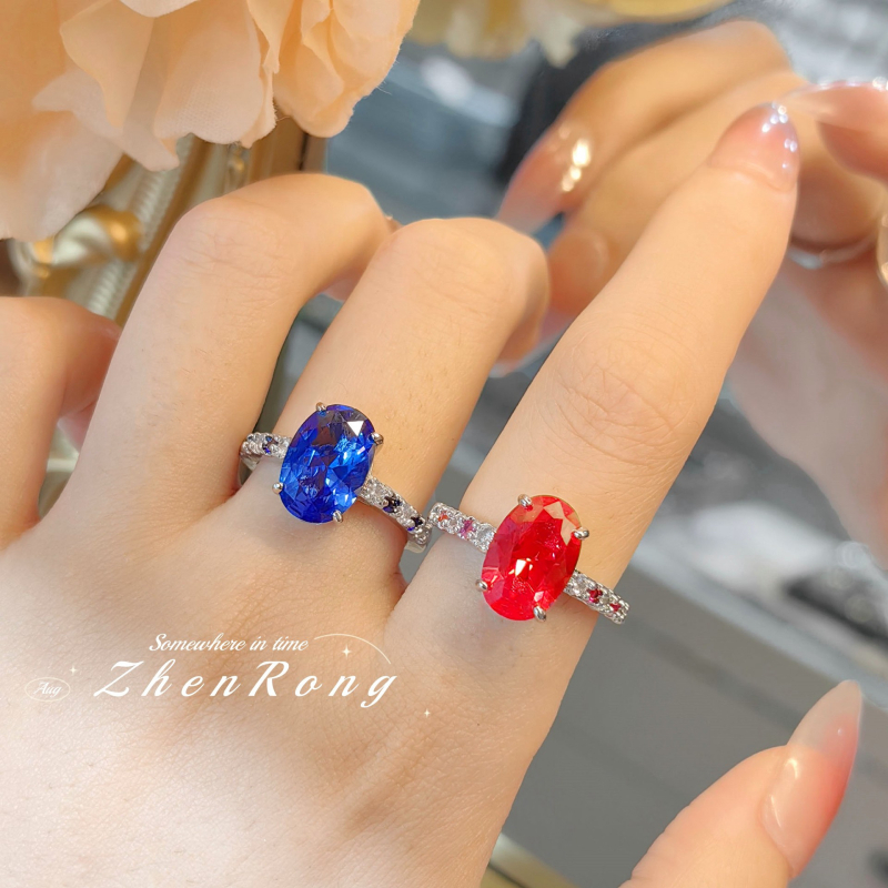 Prsten • Bakreni • Zhen Rong • Dijamantno obrađeno • Geometrijski dizajn (Unisex, Retro)