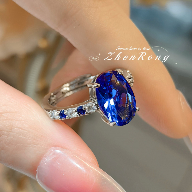 Prsten • Bakreni • Zhen Rong • Dijamantno obrađeno • Geometrijski dizajn (Unisex, Retro)