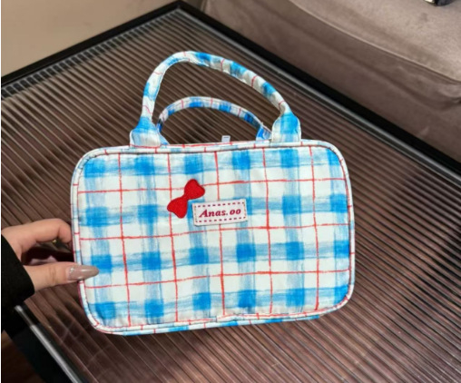 Női kozmetikai táska, nagy kapacitású, kettős cipzár, kétszintes rendező, selyem