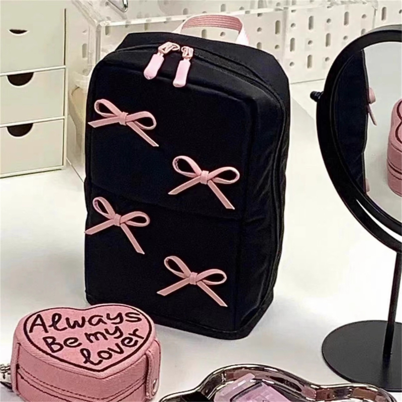 Kozmetička torbica s razdvojenim pregradama i uspravnim dizajnom, vodootporna i otporna na habanje, podstava od poliester