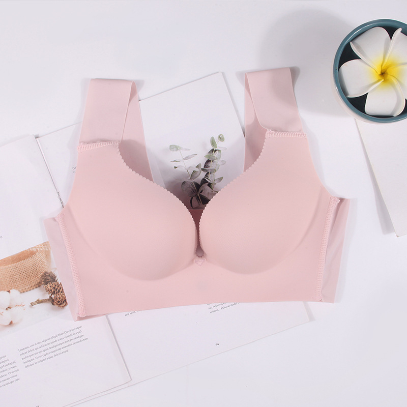 Női bevarrat nélküli alvó felső, nylon keverék anyagból, belső spandex 35%, 1/2 kosár, előre záródás, fix dupla vállpántok