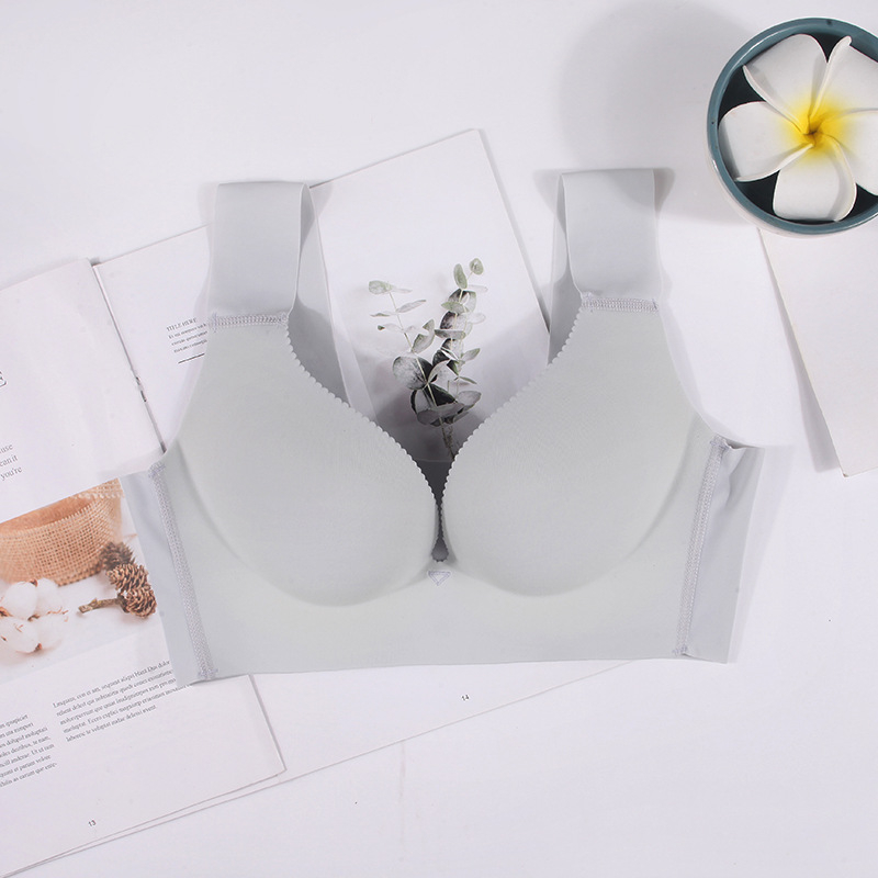 Női bevarrat nélküli alvó felső, nylon keverék anyagból, belső spandex 35%, 1/2 kosár, előre záródás, fix dupla vállpántok