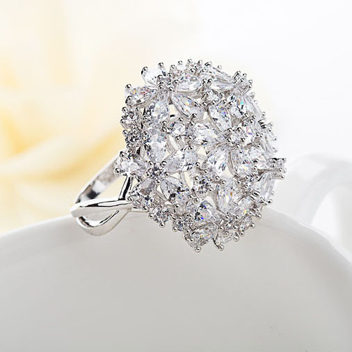 Bakreni prsten s oblikom cvijeta, elektroplatirani završetak, brend Brocade, podrijetlo Yiwu