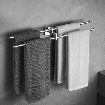 Rozsdamentes acél törölközőtartó tükrös felülettel, egyrétegű kivitel, teherbírás 1–3 kg, világos luxus stílus.