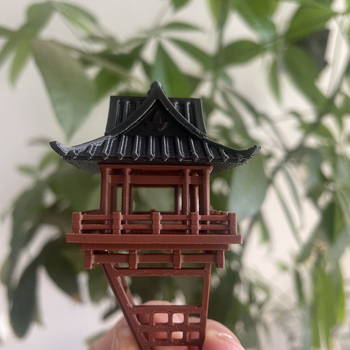 Древно архитектурен мини ландшафт – пластмасова 3D принтирана павилионна декорация за аквариум и двор