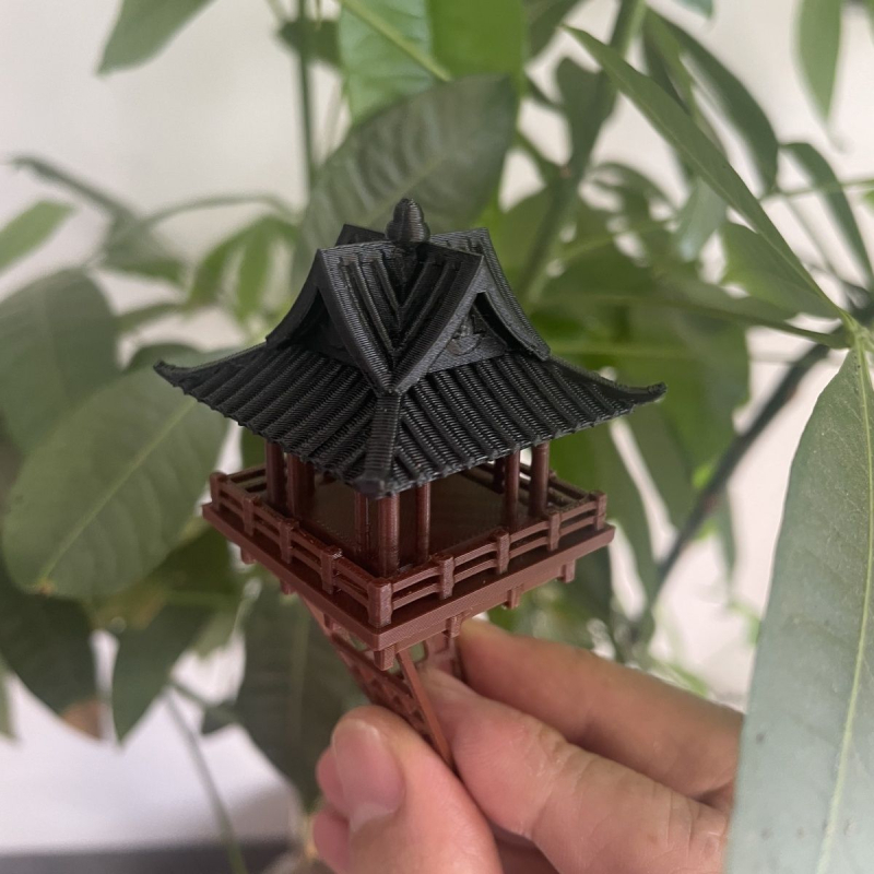 Древно архитектурен мини ландшафт – пластмасова 3D принтирана павилионна декорация за аквариум и двор