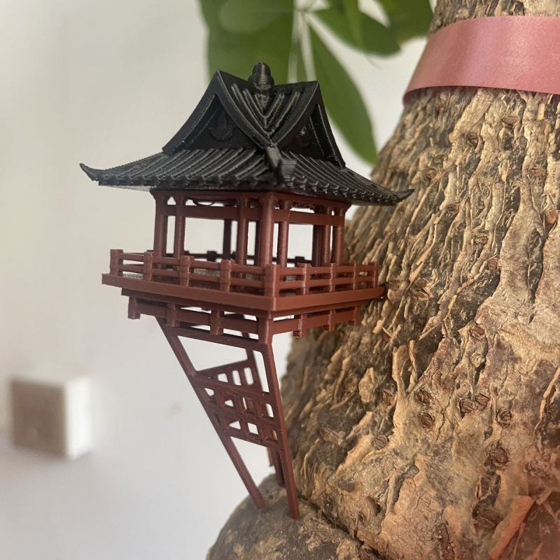 Древно архитектурен мини ландшафт – пластмасова 3D принтирана павилионна декорация за аквариум и двор