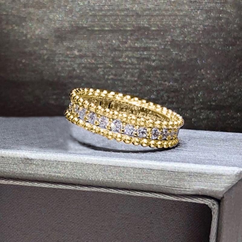 Geometrijski bakreni prsten, elektroplatirani, unisex, Hua Jie Jewelry, proljeće 2025