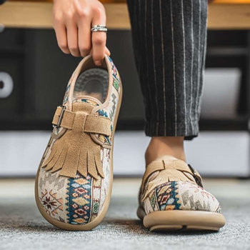 Muške platnene loaferice slip-on, prozračne, srednje visine, gumena potplata, PVC ulozak