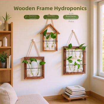 Стъклена ваза за стена, окачваща, за хидропонни растения, ръчна изработка, полирана повърхност