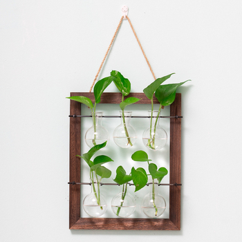 Стъклена ваза за стена, окачваща, за хидропонни растения, ръчна изработка, полирана повърхност