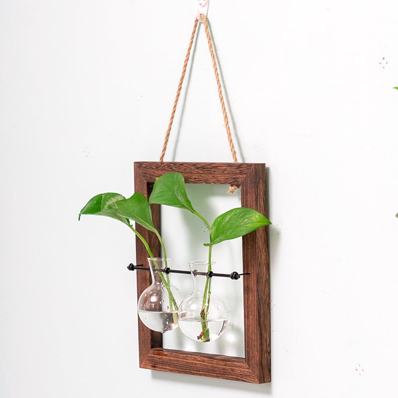Стъклена ваза за стена, окачваща, за хидропонни растения, ръчна изработка, полирана повърхност