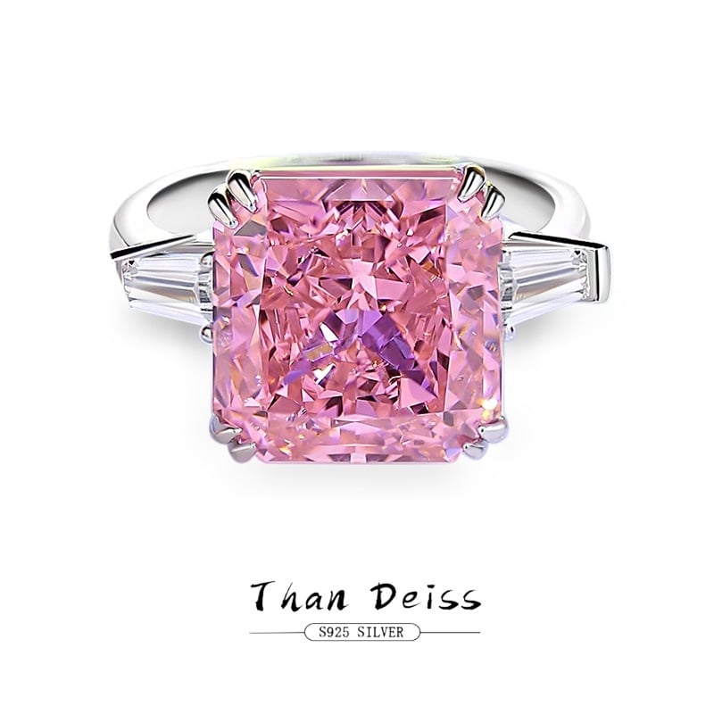 Inel din argint 925 cu diamant simulant, stil urban modern