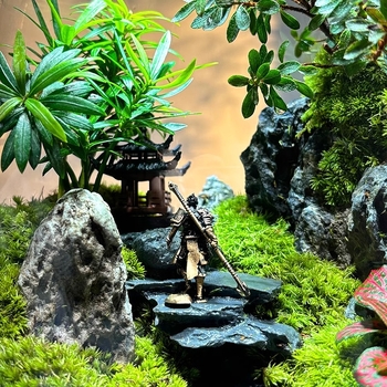 Стъклена бутилка с мъх и микроландшафт за офис, DIY настолен декор — картонена опаковка; не е внос; не е подарък; без IP разрешение