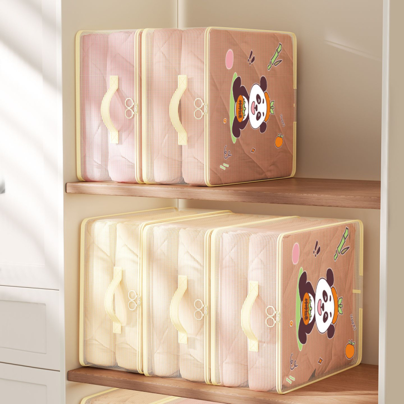 Prozirna PVC skladišna torba, sklopiva kubičnog oblika – četverodijelni organizator za garderobu, putovanja, spavaću sobu i dnevnu sobu