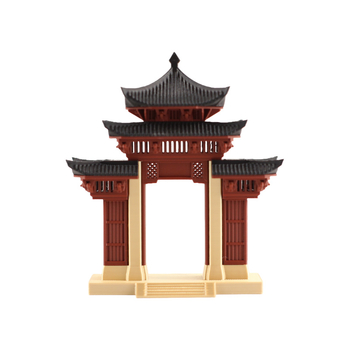 Микро пейзаж: антична архитектура и планинска порта — миниатюрен пластмасов аквариумен декор, 3D печат, опаковано в Opp плик и кутия