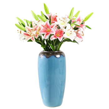 Rocibaby selyem liliom a vázaiban – művirág esküvői és otthoni dekorációhoz, folyamatok: sztereotípiák, injektáló öntés, szitanyomás