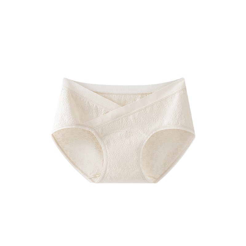 Chiloți de maternitate din bumbac, căptușeală din bumbac, țesătură jacquard, respirabili, antibacterieni, susținerea abdomenului, talie joasă
