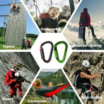 Карабинер с бързо освобождаване, автоматично заключване, алуминиева сплав, 25 kN, марка Q&C, пакет от 100 бр.