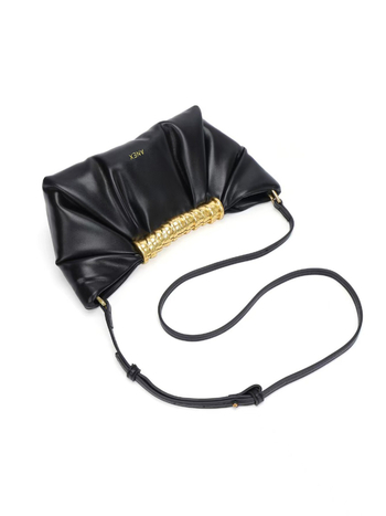 Leia metalna clutch torba za žene, jastuk-oblika, PU materijal, večernja crossbody torba s džepovima za telefon i dokumente, otvaranje kopčom
