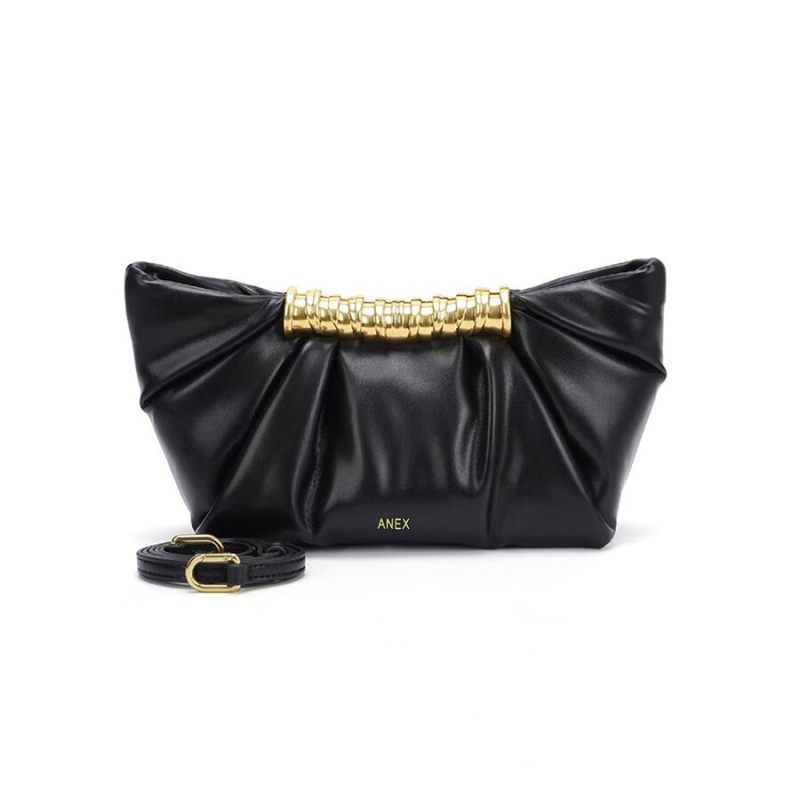 Leia metalna clutch torba za žene, jastuk-oblika, PU materijal, večernja crossbody torba s džepovima za telefon i dokumente, otvaranje kopčom