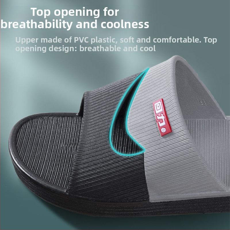 Мъжки PVC пантофи за вътрешна употреба, нехлъзгаща се дебела подметка, отворен пръст, инжекционно формовани