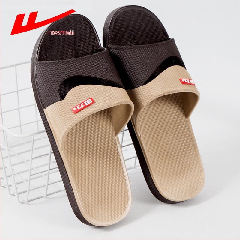 Мъжки PVC пантофи за вътрешна употреба, нехлъзгаща се дебела подметка, отворен пръст, инжекционно формовани