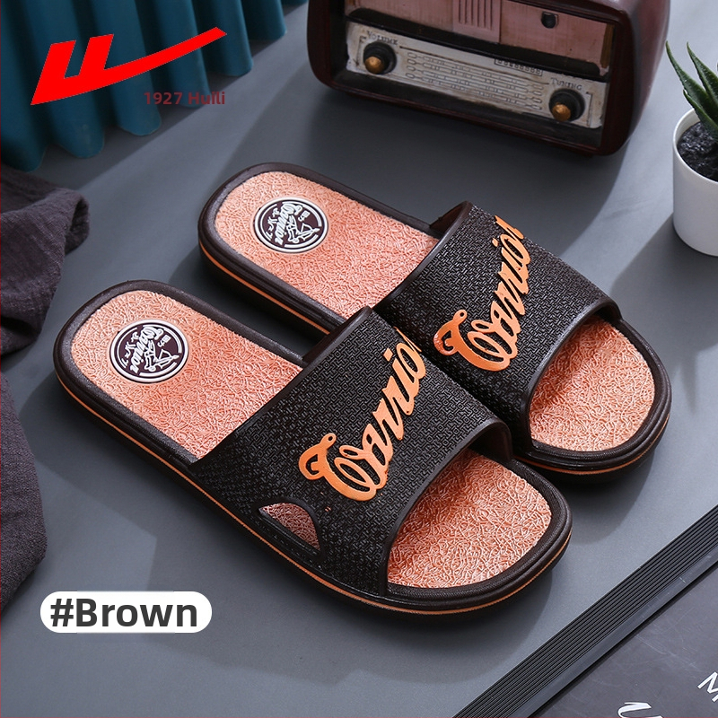 Мъжки PVC пантофи за вътрешна употреба, нехлъзгаща се дебела подметка, отворен пръст, инжекционно формовани