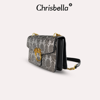 Crossbody torba s lancem i kristalima, retro naglasak, PU materijal, kvadratna mala torba, proljeće 2025, svakodnevna upotreba